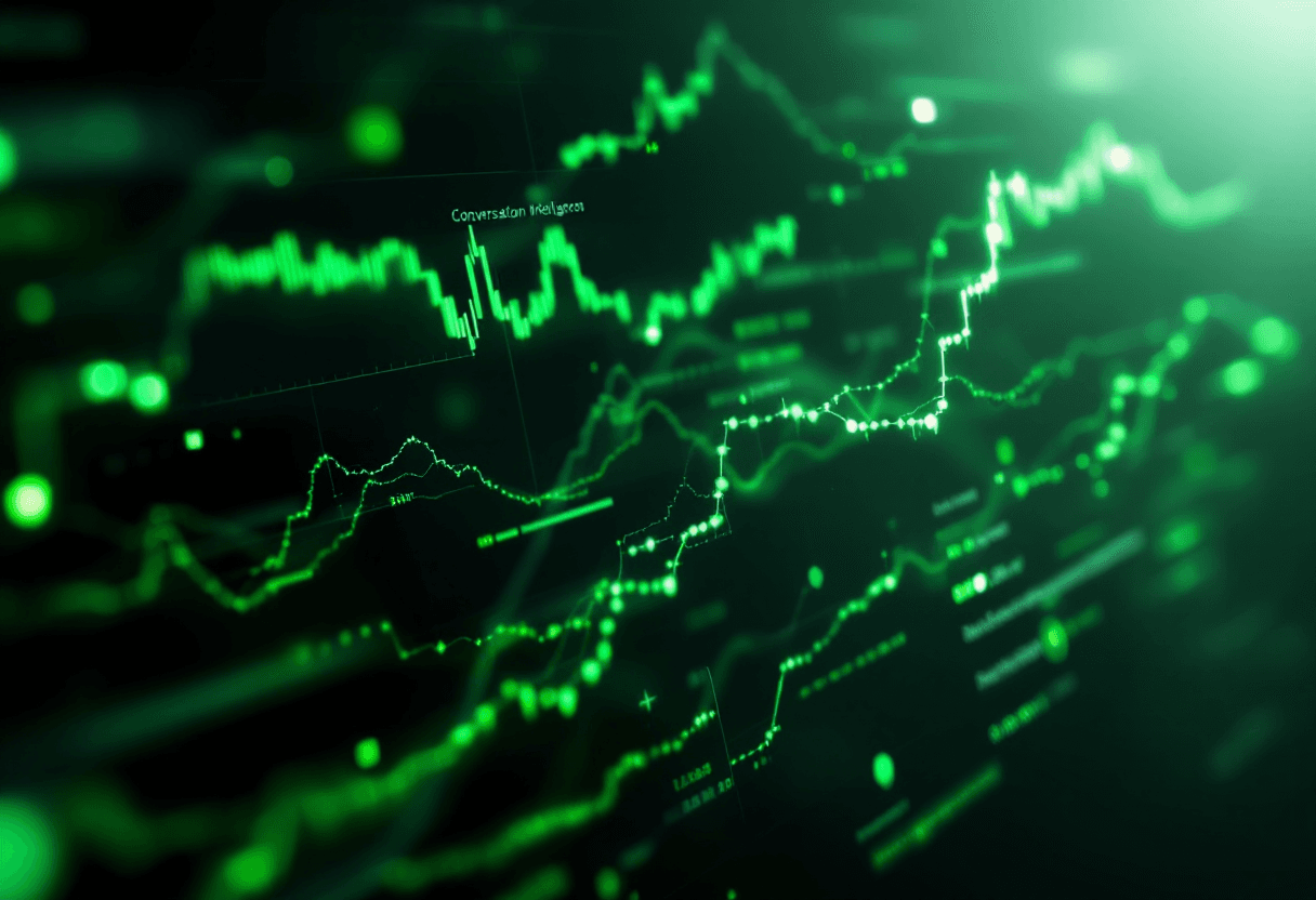 AI dashboard showing conversation analysis with sentiment and insights