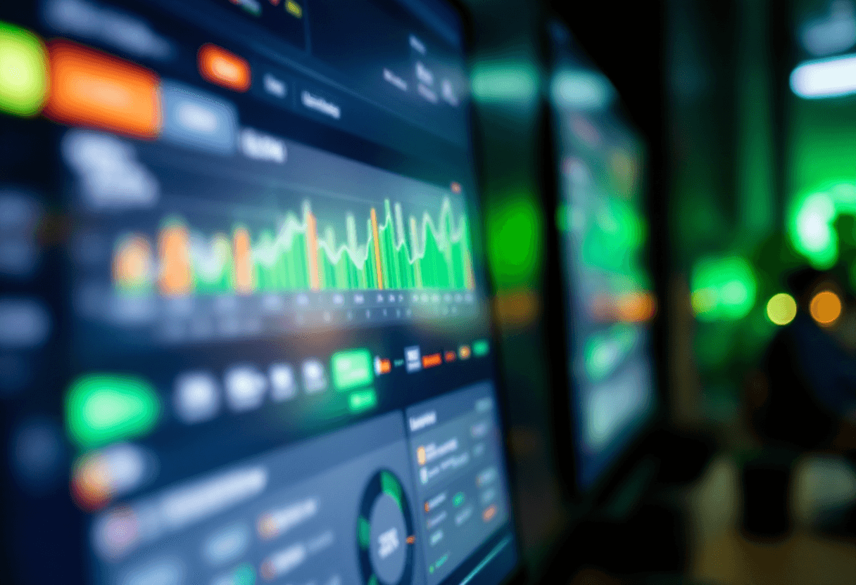 CRM dashboard displaying enriched lead data with green charts